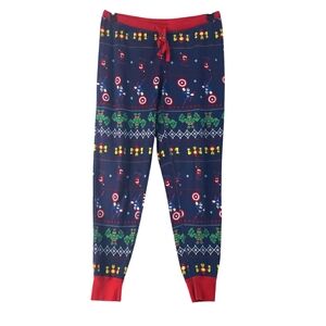 HANNA ANDERSSON Womens Marvel Navy Blue Pajama Pant Large Avengers  Holiday Hero